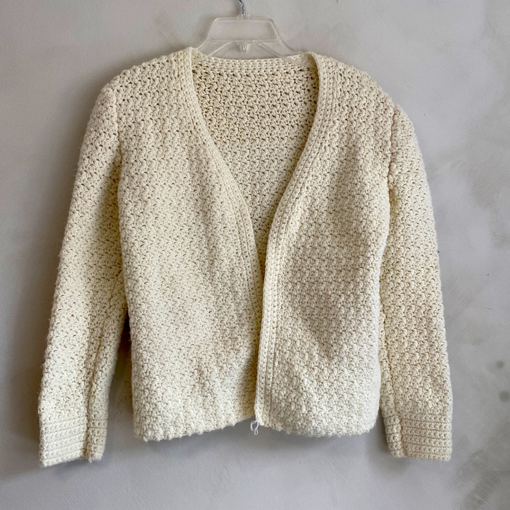 Knit vintage cream cardigan xs/s